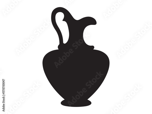 black silhouette of an ancient amphora vector