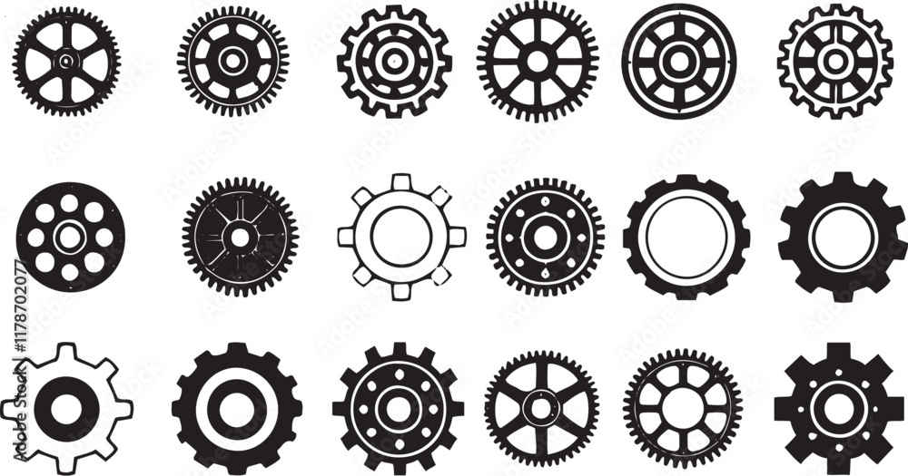 Gear Wheel Icon Set | Simple Cogwheel Collection | Vector Gear Icons Gear Wheel Icon Set | Simple Cogwheel Collection | Vector Gear Icons