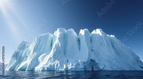Wallpaper Mural Majestic iceberg floating in calm waters under a clear sky, natural beauty concept Torontodigital.ca