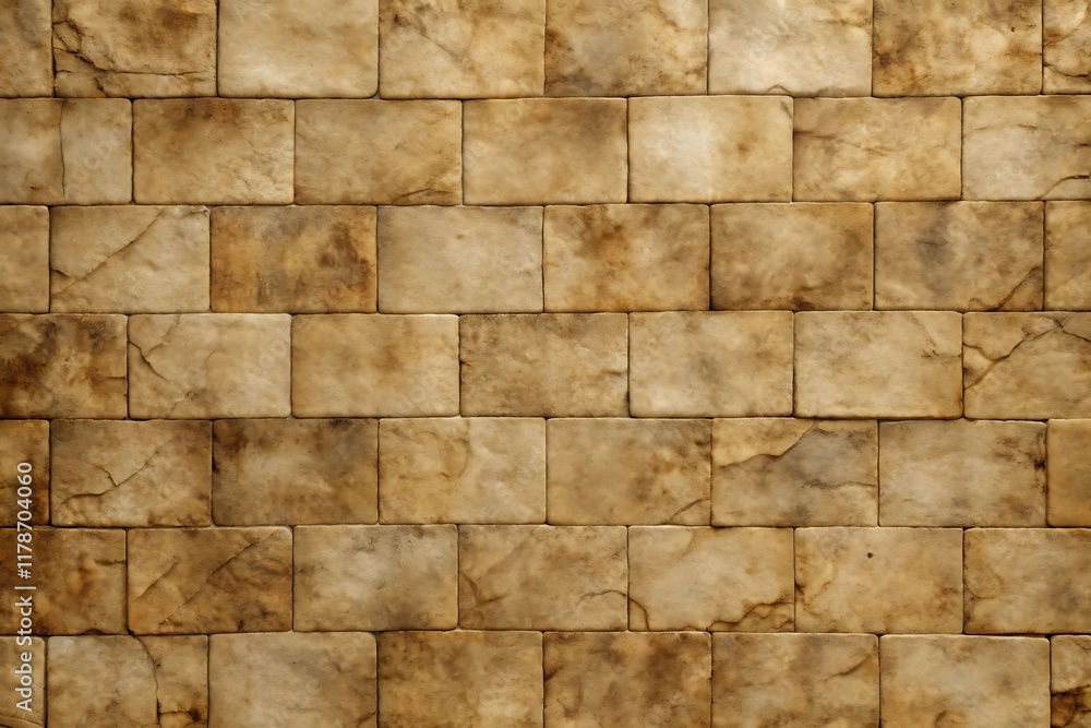 Obraz premium Aged Paper Texture Background With Square Tiles