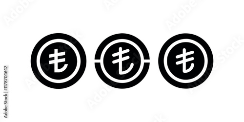 Simple black and white Turkish Lira symbol, Turkish Lira Symbol icon. simple flat Turkish Lira Symbol icon on white background. vector illustration.