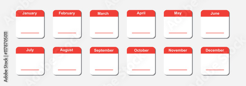 Calendar month set icon, vector illustration
