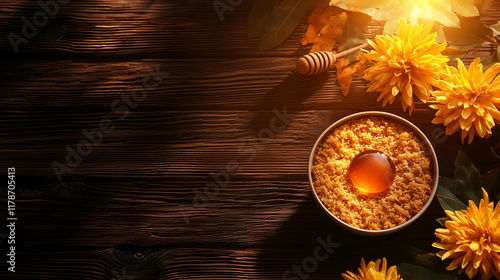 Warm semolina pudding with a dollop of honey, sweet and easily digestible