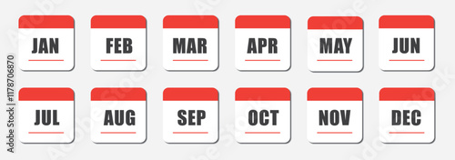 Calendar month set icon, vector illustration