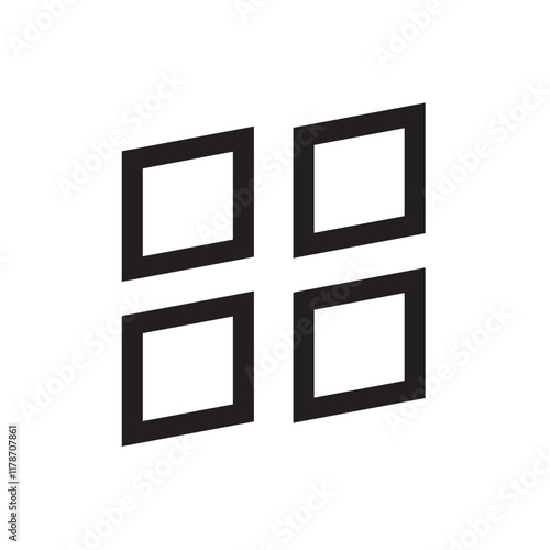 Window icon, symbolizing a view, opening, or access to an external environment, ideal for home or technology themes.