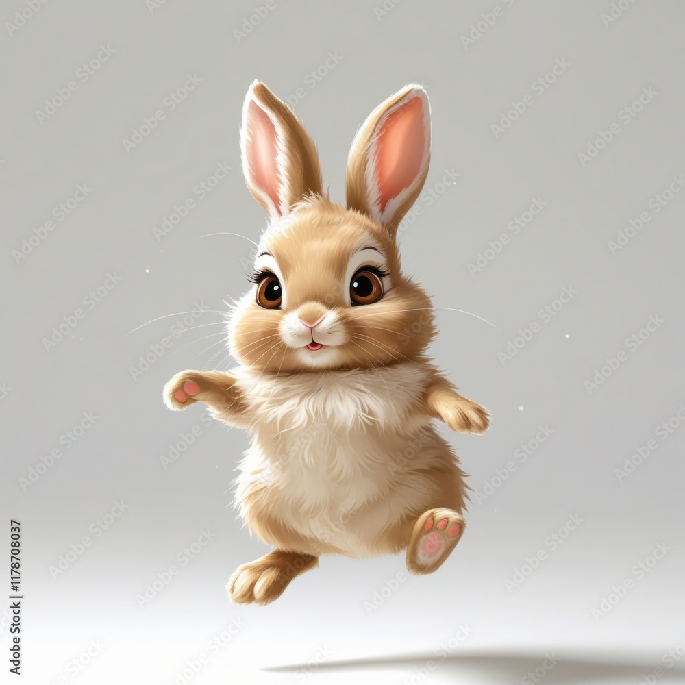 Obraz premium white rabbit with a bow