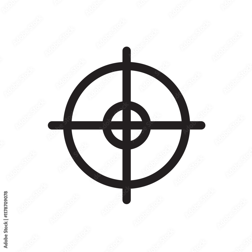 Crosshair target in minimalist design. Crosshair target in minimalist design.