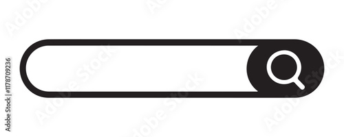 Search bar icon vector art on white background