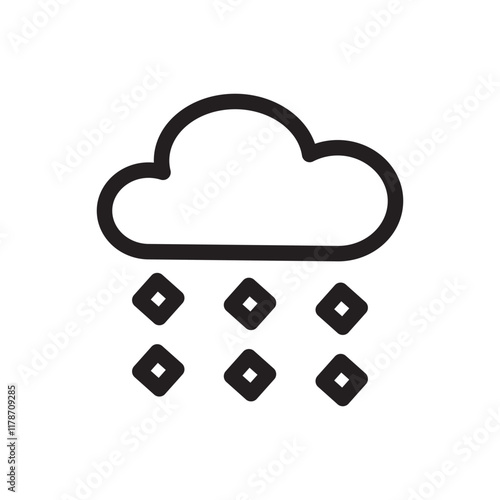  cloud with raindrops in minimalist design.