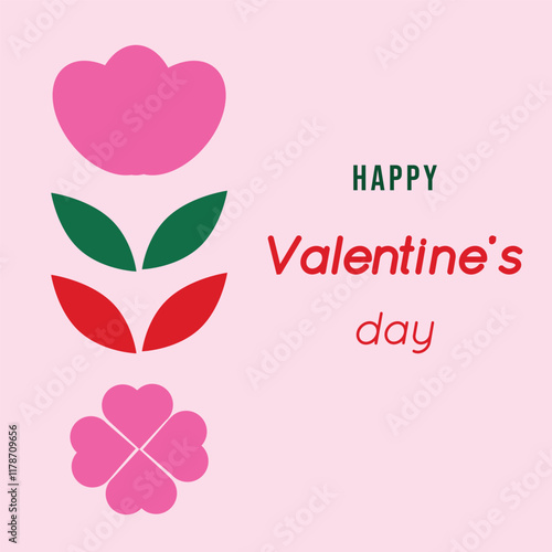 Valentine's Day romantic card. Celebration greeting banner. Vector illustration
