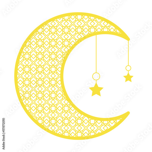 Crescent Moon and Stars Ornament