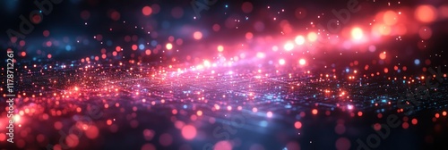 Wallpaper Mural Abstract Cosmic Nebula: Red and Blue Lightscape Torontodigital.ca