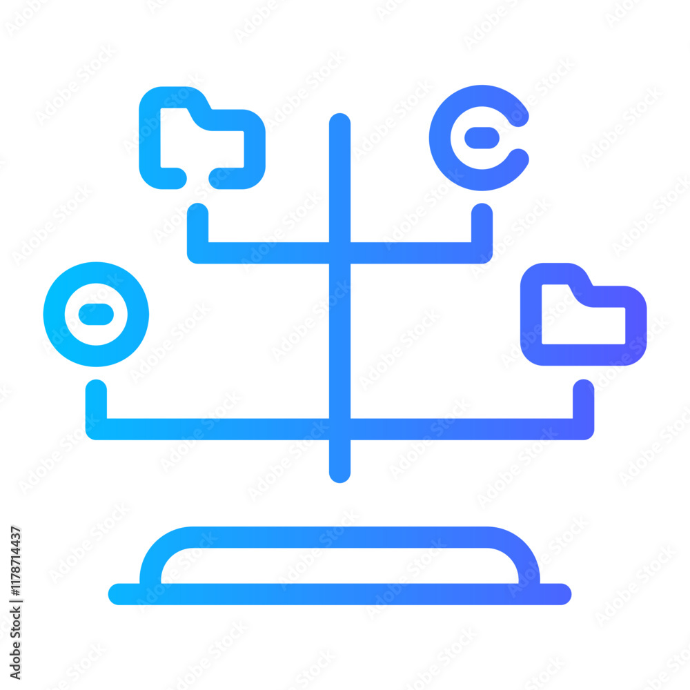 decision tree Line Gradient Icon decision tree Line Gradient Icon
