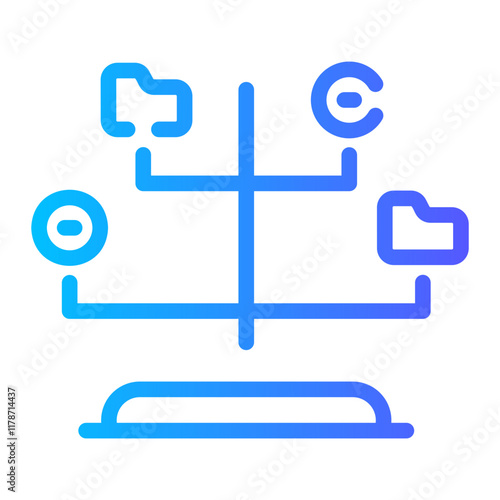 decision tree Line Gradient Icon