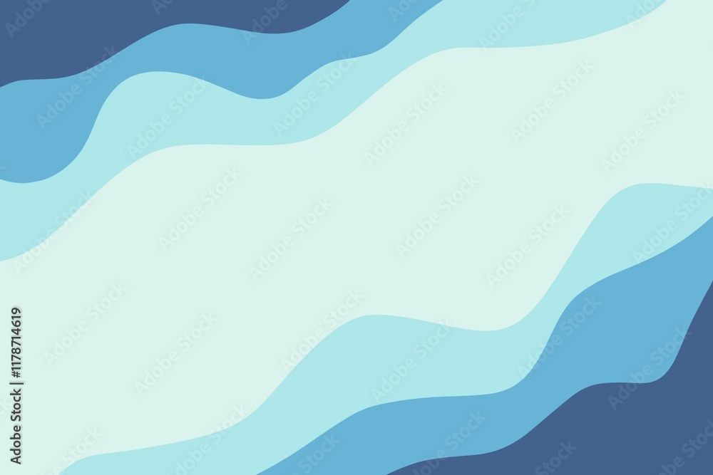 Fototapeta premium Abstract Blue Wave Pattern in Minimalist Design