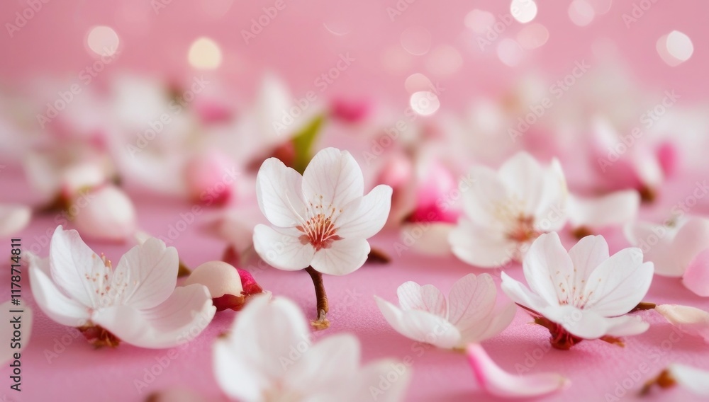 Cherry Blossoms Spring Petals Background. Copyspace for text backdrop Cherry Blossoms Spring Petals Background. Copyspace for text backdrop