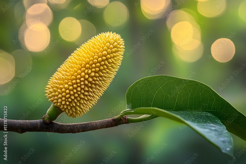Yellow Spiky Flower Blooms on Branch Yellow Spiky Flower Blooms on Branch