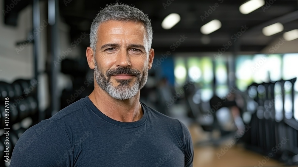 Fitness training session with a confident man in a gym portrait indoor motivational environment Fitness training session with a confident man in a gym portrait indoor motivational environment