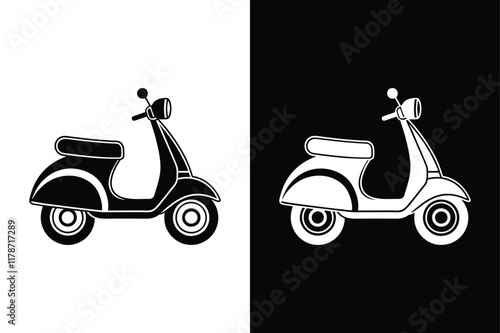 Ride in Style. Bicycle, Scooter, and Motorbike Silhouettes for Icon Designs