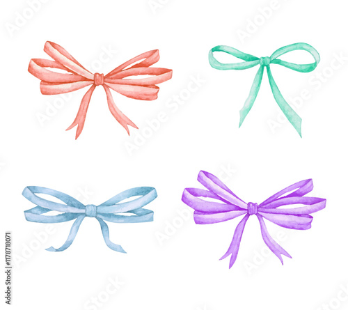 Hand paint watercolor Bow Tie Vector Artwork collection