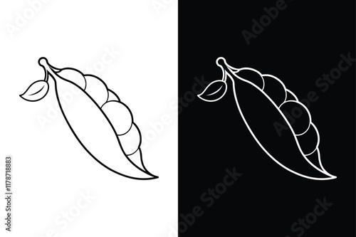 Playful Snow Pea Line Icon. Simple Vector Illustration for Creative Designs