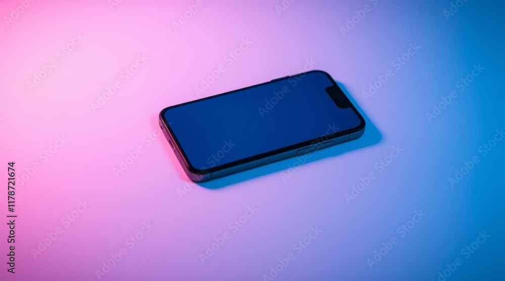 Smartphone on colorful gradient background Smartphone on colorful gradient background