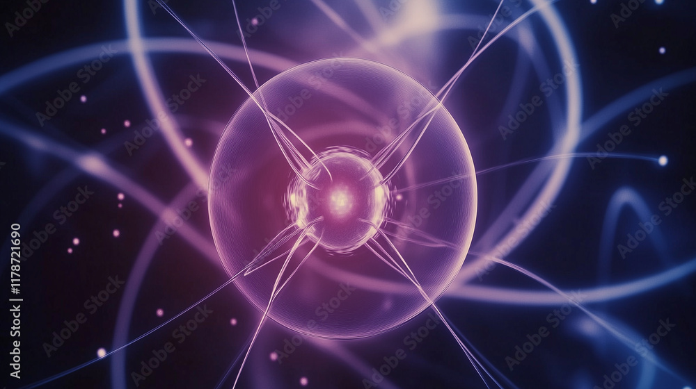 Fototapeta premium Abstract Energy Core: Visualization of Atomic Structure