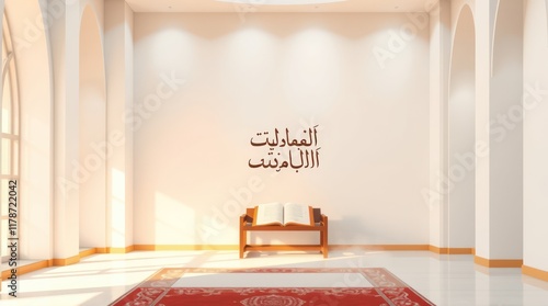  Add subtle decorative items such as Arabic calligraphy wall art, a prayer corner with a wooden Quran stand,