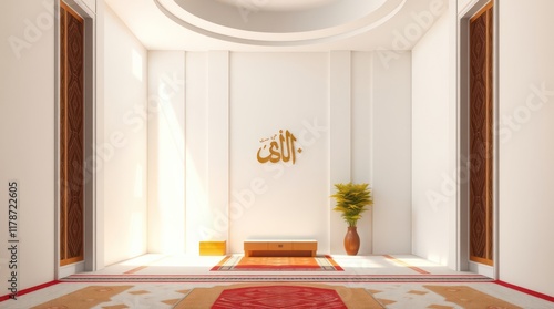  Add subtle decorative items such as Arabic calligraphy wall art, a prayer corner with a wooden Quran stand,