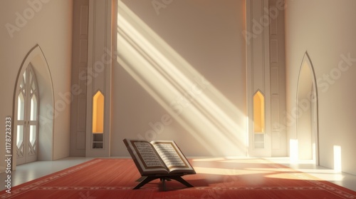  Add subtle decorative items such as Arabic calligraphy wall art, a prayer corner with a wooden Quran stand,