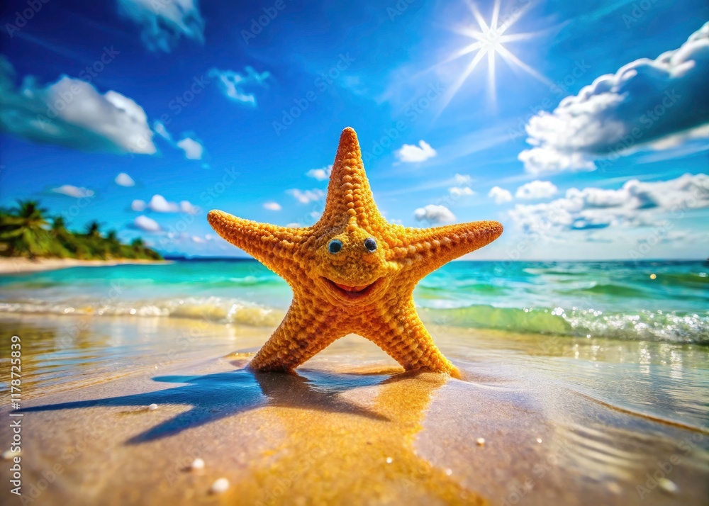 Ocean paradise: starfish, sun, and sand. Perfect summer escape. Ocean paradise: starfish, sun, and sand. Perfect summer escape.
