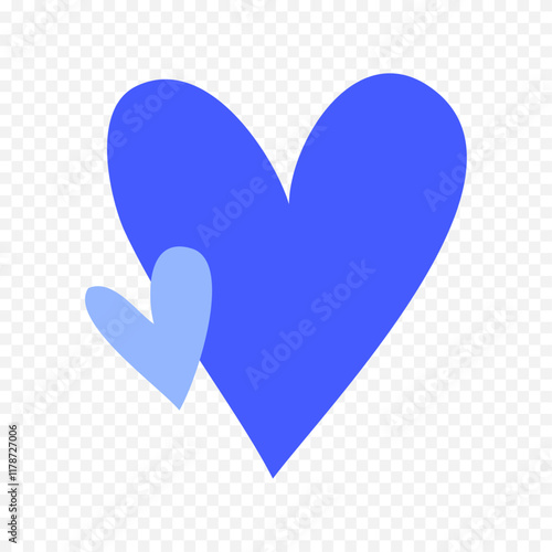 Doodle hand drawn heart drawing on white background