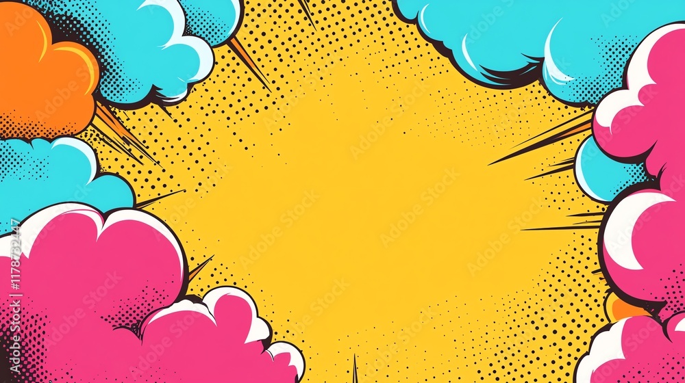 Pop Art Background: Colorful Comic Book Design Pop Art Background: Colorful Comic Book Design