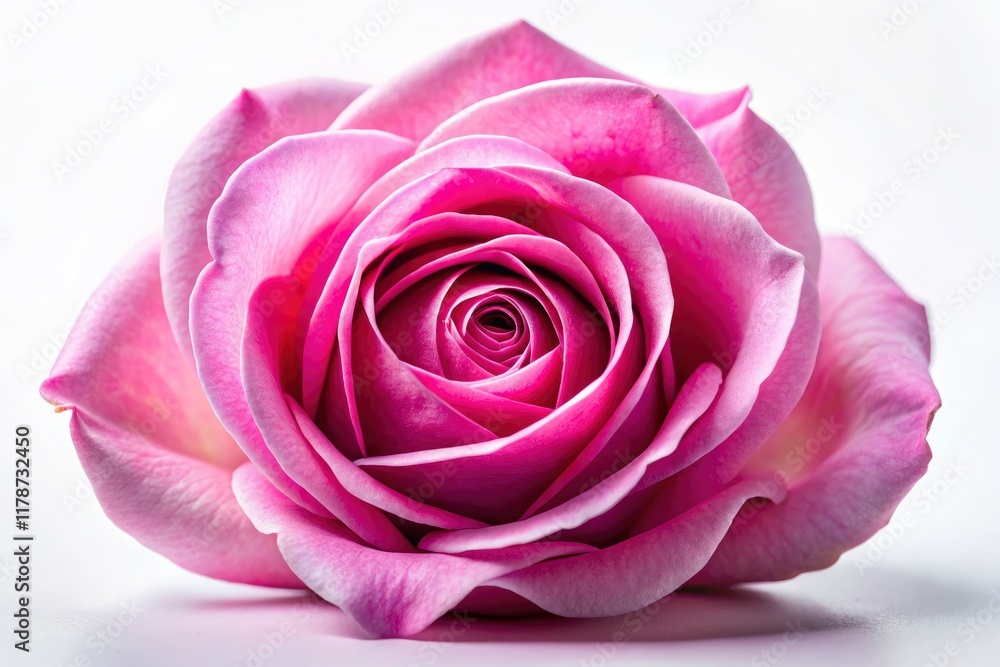 Obraz premium Stunning drone photography: delicate pink rose petal detail against a pure white backdrop. High resolution.