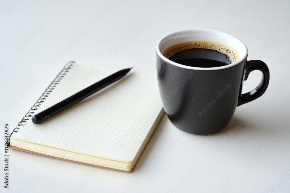 Black coffee in a white cup on a wooden table Black coffee in a white cup on a wooden table