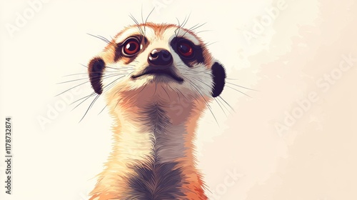 Wallpaper Mural Curious meerkat looking up, digital painting. Torontodigital.ca
