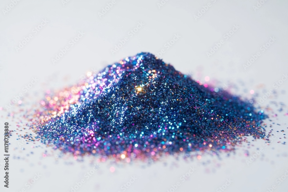 Fototapeta premium Pile of glittering purple and pink powder