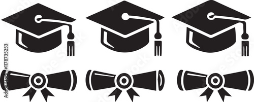 Bachelor hat icon vector logo template