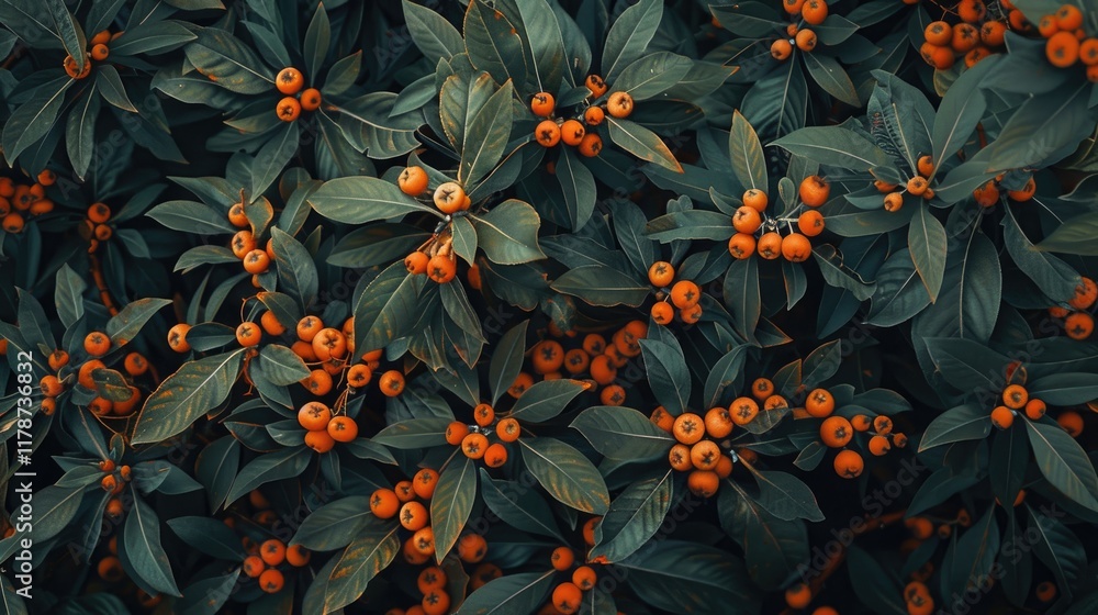 Close-up of bright orange sea buckthorn berries on branches with lush green leaves, symbolizing nature and harvest. Close-up of bright orange sea buckthorn berries on branches with lush green leaves, symbolizing nature and harvest.