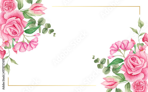 Hand paint Vibrant Watercolor Floral Vector Illustration