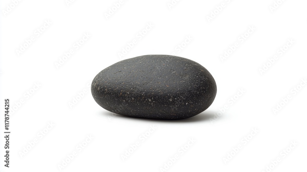 Single black pebble on a white background symbolizing resilience and uniqueness in a minimalistic design for creative projects and promotions Single black pebble on a white background symbolizing resilience and uniqueness in a minimalistic design for creative projects and promotions