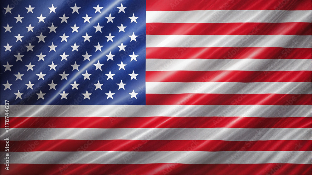 Fototapeta premium American flag waving in the wind
