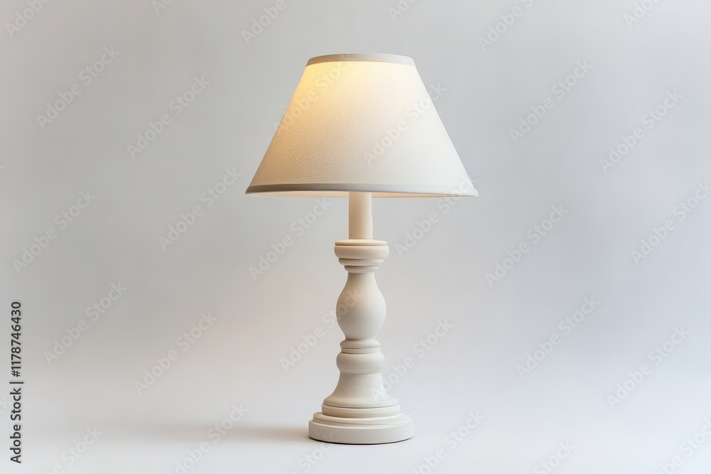 Elegant White Table Lamp with Conical Shade Elegant White Table Lamp with Conical Shade