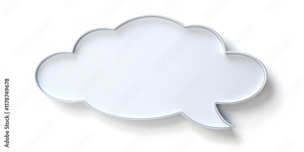 Simple cloud-shaped speech bubble on white background, cloud, speech, bubble, simple, white, background, communication, messaging Simple cloud-shaped speech bubble on white background, cloud, speech, bubble, simple, white, background, communication, messaging