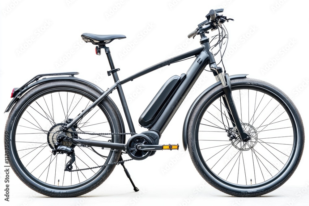 Sleek Black Electric Bicycle With Integrated Battery Sleek Black Electric Bicycle With Integrated Battery
