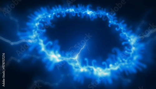 Wallpaper Mural time space lightning explosion plasma travel power ring lightning f glow magic ball background Blue blast abstract glowing field fractal electric illustration blue nuclear energy plasma light white, Torontodigital.ca