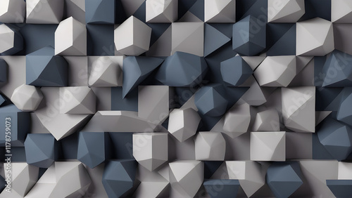 Fototapeta Naklejka Na Ścianę i Meble -  Elegant geometric 3d shapes backdrop. Abstract elegant background.