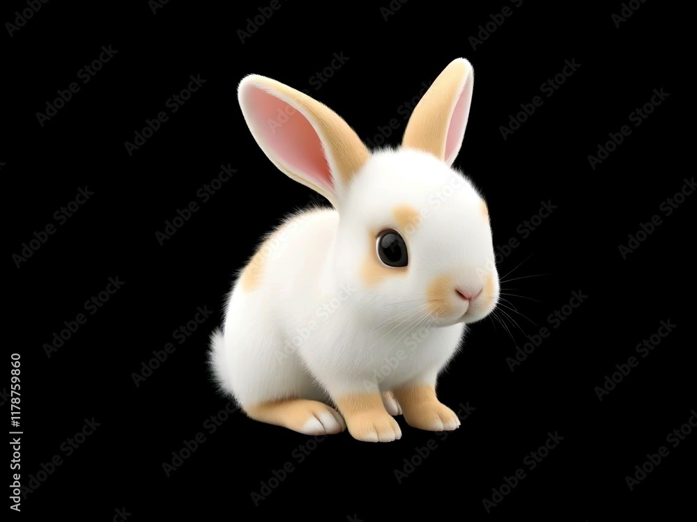 Cute baby rabbit cartoon 3d rendering illustration Cute baby rabbit cartoon 3d rendering illustration