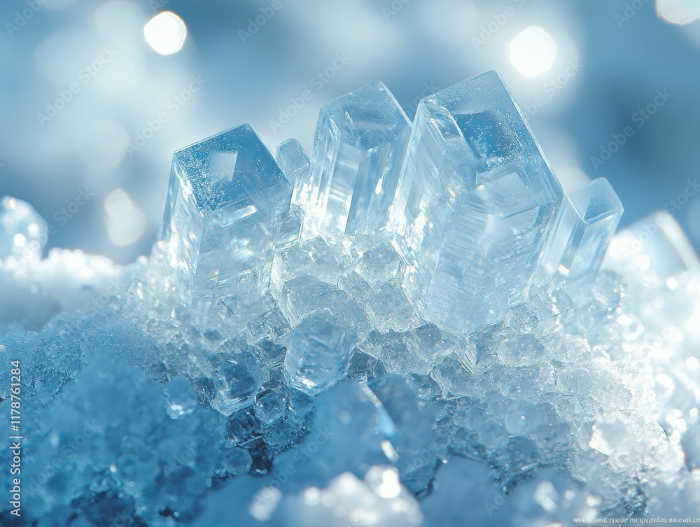 Crystalline elegance in clear winter light brings pure natural snowflakes into magical focus Crystalline elegance in clear winter light brings pure natural snowflakes into magical focus