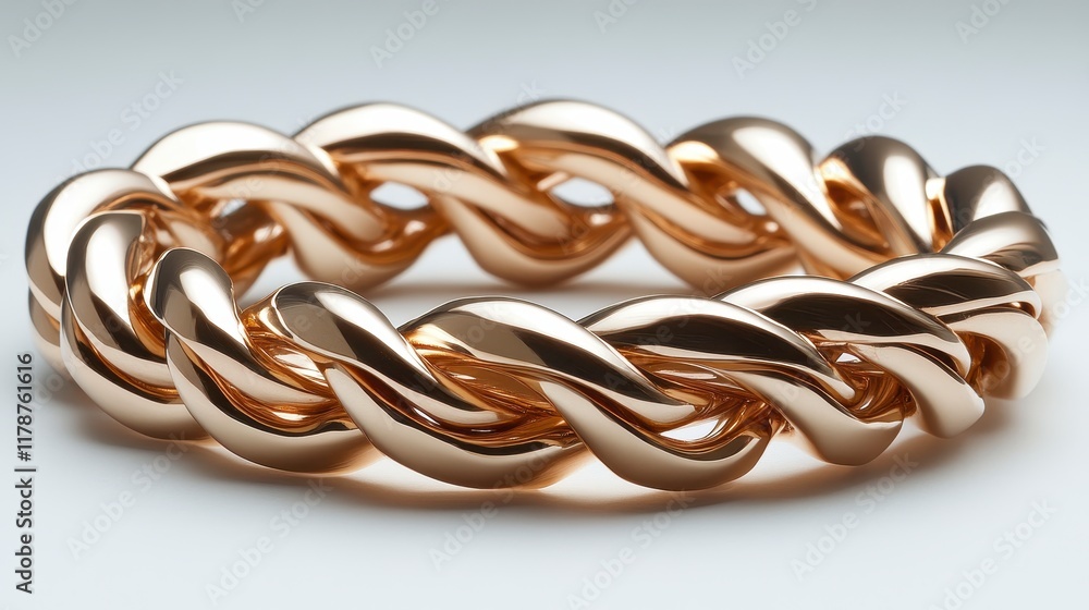 Rose gold braided ring, close-up studio shot. Rose gold braided ring, close-up studio shot.